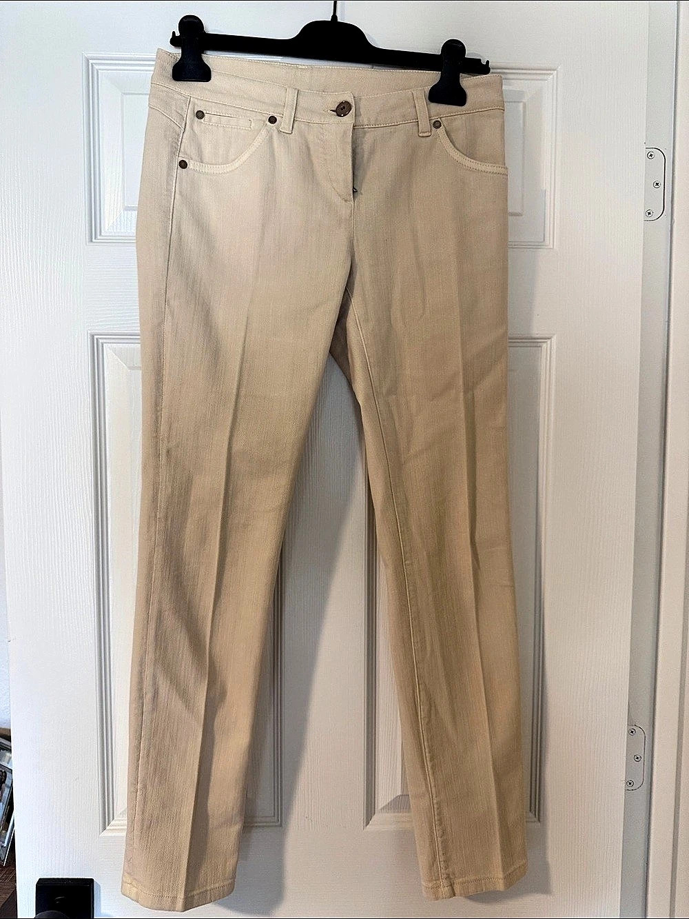 Brunello Cucinelli Straight Leg Cotton jeans in Beige Size 8 Like New